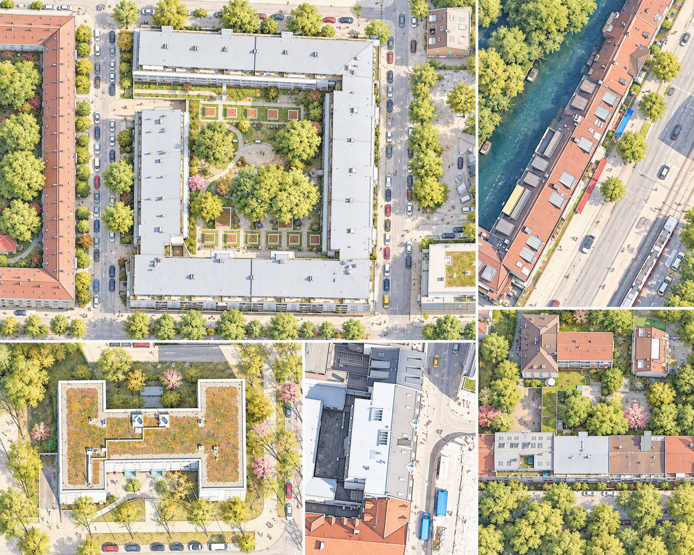 Perspektive des Schulhofs vor dem Erweiterungsbau der Fachakademie Aichach, Holzmodulbau mit großen Fensterfronten